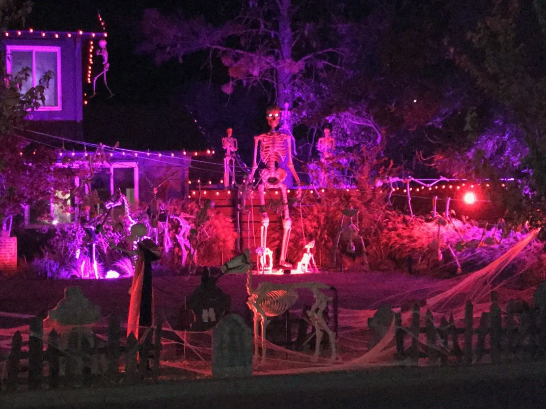 Skeletons take over Napa house for Halloween